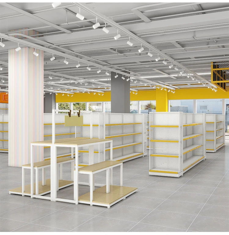 pegboard gondola shelving with deck for retail-2 pegboard gondola shelving with deck for retail-2